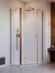 Radaway Nes Brushed Copper PTJ szögletes szálcsiszolt réz zuhanykabin, 100x100 cm, jobbos (10052000-93-01R+10052100-93-01)