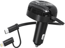 Choetech 81W USB-C+USB-A car charger with C+L Interface Stretchable cable (TC0036)