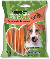 Perfect Snack Perfect Snack, recompense delicioase pentru caini, Sandwich de somon, 80 g