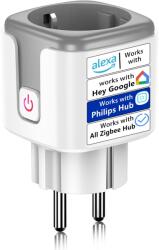 SURFOU Priza SURFOU Zigbee priza cu temporizator inteligent cu contor de curent in casa compatibila cu Philips Hue Alexa Google Home si SmartThings este nece (Zigbee Steckdose 1pcs)