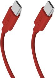 SBS TECABLETISSUETCCR USB-C - USB-C 1.5m 60W Braided Cable - Red (TECABLETISSUETCCR) - vexio