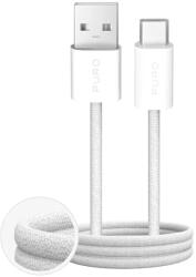 PURO Kabel Puro Fabrik 2.0 10W USB-A - USB-C w oplocie 1, 5 m - biały (PUCAC10WFABK415MTWHI) - vexio
