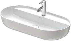 Duravit Luv - Lavoar pe blat, 80x40 cm, fără preaplin, cu orificiu pentru baterie, WonderGliss, alb / gri mat 03808023001 (03808023001)