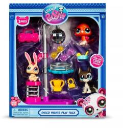 TM Toys Littlest Pet Shop: Disco Nights Játékkészlet, 7. Generáció, 3. Széria - 3 Db-os