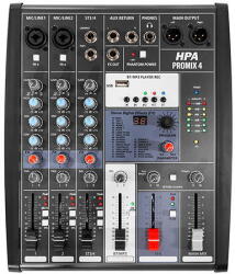  Consola DJ MIXER DIGITAL 4 CANALE 48V BT/USB/SD (HPAPROMIX4) - pcone Controler MIDI