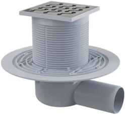 Alcadrain Canale de scurgere - Gură de scurgere la sol, lateral 11x11 cm, diametru 5 cm, opritor de miros de apă, oțel inoxidabil/plastic APV102 (APV102)