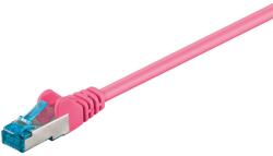 Goobay S/FTP CAT6a Patch Kábel 15 m - Magenta