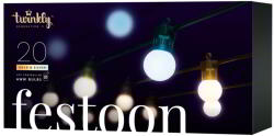 Twinkly Festoon TWF040GOP Kül-/Beltéri LED Fényfüzér 20m - Meleg-Hideg Fehér