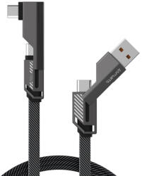 4smarts ComboCord USB-C / USB-C / USB-A töltő és adatkábel, 240W, 1, 5m, szürke (4S541457)