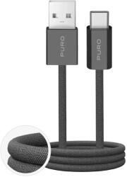 PURO Kabel Puro Fabrik 2.0 10W USB-A - USB-C w oplocie 1, 5 m - ciemnozielony (PUCAC10WFABK415MTDGR) - pcone