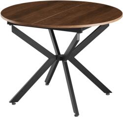 TEMPO KONDELA Kihúzható étkezőasztal, sötét tölgy/fekete, 100x100-140x75 cm, ABERO TYP 1 - sprintbutor