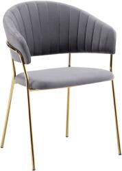 TEMPO KONDELA Design étkezőszék, szürkésbarna Velvet szövet/gold króm arany, DASMIN TYP 1 - sprintbutor