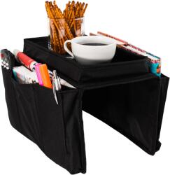 TEMPO KONDELA Kanapé szervező/kartámasz alátét, fekete, IPRES - sprintbutor