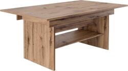 TEMPO KONDELA Kihúzható étkező-/dohányzóasztal, artisan tölgy, 120/160x70 cm, LAVKO - sprintbutor