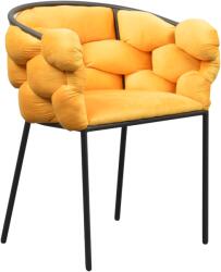 TEMPO KONDELA Étkezőszék, sárga Velvet szövet/fekete, DOROTA