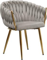 TEMPO KONDELA Étkezőszék, szürkésbarna Taupe Velvet szövet/gold króm arany, DEILA