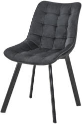 AKORD SJ. 28 Fekete Velúr Steppelt Étkezőszék (AKO-CSJ-28-BL)