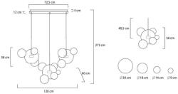 Moose Lighting Capri Line 3 LED Függőlámpa Arany Üveggömbökkel (KHM-MSE1501100541) - platinashop