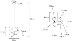 Moose Lighting Capri 6 LED Függőlámpa Üveg-Alumínium Arany Buborékos (KHM-MSE1501100545) - platinashop