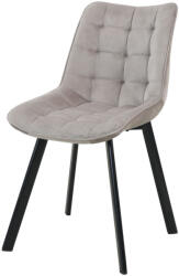 AKORD SJ. 28 Bézs Velúr Kárpitozott Étkezőszék Fekete Lábakkal (AKO-CSJ-28-BE)