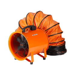 VEVOR Ipari axiálventilátor 1720 CFM légszállítással - 255 W AC motor, 2830 ford. /perc, 5 m hosszú flexibilis légcsatornával, IP44 védelem, hordozható kivitel