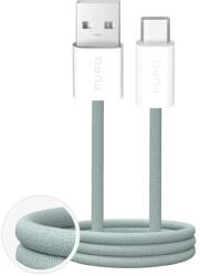 PURO Kabel Puro Fabrik 2.0 10W USB-A - USB-C w oplocie 1, 5 m - zielony (PUCAC10WFABK415MTGRN) - pcone