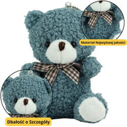 LEAN Toys Breloc de pluș cu pandantiv, ursuleț de pluș, albastru marin, 8 cm (22493) - pcone