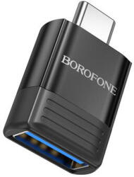 BOROFONE ADAPTOR Borofone "BV18" , USB 3.0 (M) to USB Type-C (T), corp metalic, negru "6941991104015" (timbru verde 0.18 lei)