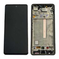 Samsung A536B Galaxy A53 5G, LCD kijelző érintőplexivel és előlapkerettel, fekete (alkatrészekkel szerelt) (Oled)