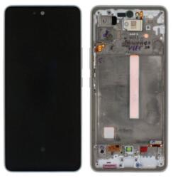 Samsung A536B Galaxy A53 5G, LCD kijelző érintőplexivel és előlapkerettel, ezüst (alkatrészekkel szerelt) (Oled)