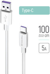 ColorWay USB - USB Type-C Kábel - 5A 1m Fehér (CW-CBUC019-WH)