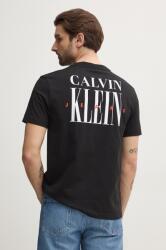 Calvin Klein Jeans pamut póló fekete, férfi, nyomott mintás, J30J327473 - fekete L