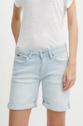 Pepe Jeans farmer rövidnadrág SLIM SHORT MW női, sima, közepes derékmagasságú, PL801120RH6 - kék 25
