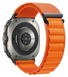 Samsung Galaxy Watch Ultra (47mm) SM-L705, textíl pótszíj, állítható, narancssárga