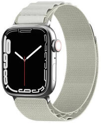 Apple Watch 4-6, SE, SE (2022) (38 / 40 mm) / Watch 7-9 (41 mm) / Watch 10 (42 mm), textíl pótszíj, nylon, állítható, fehér