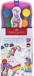 Faber-Castell Vízfesték, 12 darabos, összeilleszthető, FABER-CASTELL "Unikornis"+1 tubus fehér tempera+unikornis matrica (TFC125035)