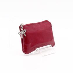 Amnisu magenta lakk egy cipzáras bőr kulcstartó a4003