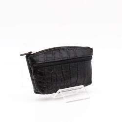 Amnisu fekete krokkómintás kettő cipzáras bőr kulcstartó b8008 - amigotaska