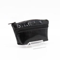 Amnisu fekete lakk kettő cipzáras bőr kulcstartó b8002 - amigotaska