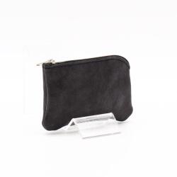 Amnisu fényes fekete egy cipzáras bőr kulcstartó a8006