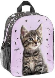 Paso gyerek hátizsák ovis kislányoknak, 3D cicás, lila- fekete