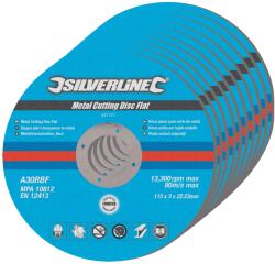 Silverline Discuri de taiere plate 115 × 3 × 22, 23 mm 10 buc Silverline (447131) Disc de taiere