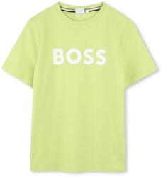 HUGO BOSS gyerek pamut póló zöld, nyomott mintás, J52030 - zöld 174