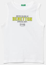 Benetton gyerek pamut felső fehér, nyomott mintás, 3I1XCH01W - fehér 122