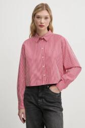 Tommy Hilfiger pamut ing női, galléros, piros, relaxed, DW0DW19354 - piros S