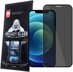 Apple 11 Pro Max / XS Max üvegfólia, tempered glass, előlapi, 5D, edzett, hajlított, fekete kerettel, betekintés védelemmel, Privacy