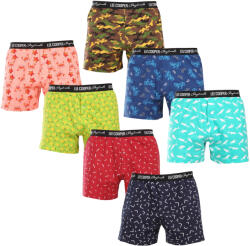 Lee Cooper 7PACK tarka Lee Cooper férfi bő szárú boxeralsó (7xPO38811/2) L