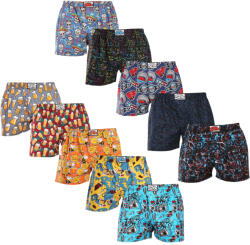 Styx 10PACK férfi bő szárú boxeralsók Styx art klasszikus gumipánt többszínű (10A137684013456) XXL