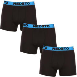 Nedeto 3PACK férfi boxeralsók Nedeto fekete (3NBC5) XXL