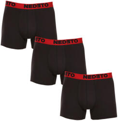 Nedeto 3PACK férfi boxeralsók Nedeto fekete (3NBC4) 3XL